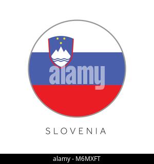 Slovenia flag round circle vector icon Stock Vector