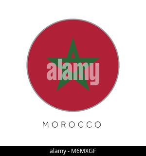 Morocco flag round circle vector icon Stock Vector
