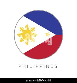 Philippines flag round circle vector icon Stock Vector