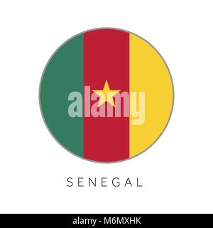 Senegal flag round circle vector icon Stock Vector