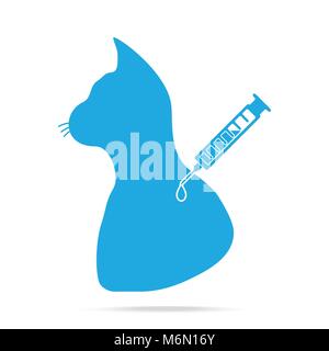 Cat vaccine to prevent illness icon, medical concept Stock Vector