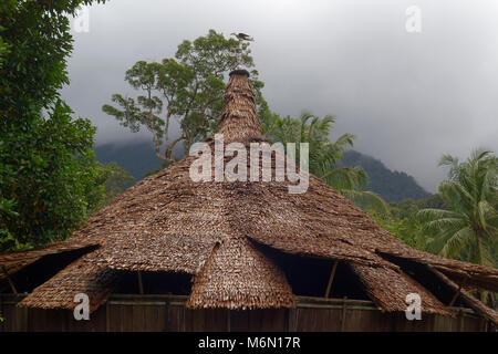 Bidayuh Roadhouse, a sentry position recreated in the Sarawak Cultural village, Kuching, Sarawak, Malaysia Stock Photo