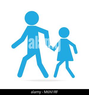 pedestrian crossing sign, school road sign vector illustration Stock Vector
