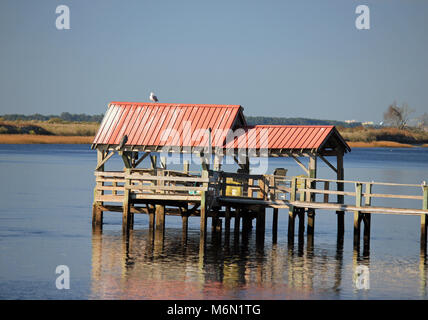 Intracoastal Waterway Boat Docks Stock Photo