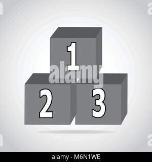 123 building block icon, Cubes alphabet sign Stock Vector