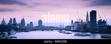 The City of London skyline viewed over the River Thames London England Stock Photo