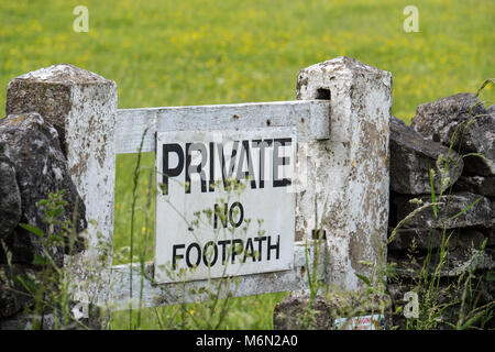 Private No Footpath Winnats Pass Hope Valley Castleton High Peak Derbyshire England Stock Photo