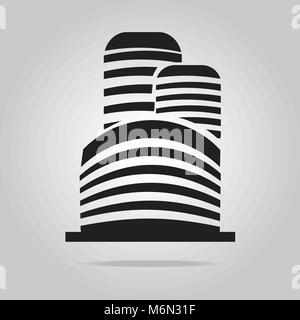office building icon, black vector sign with editable strokes, concept ...