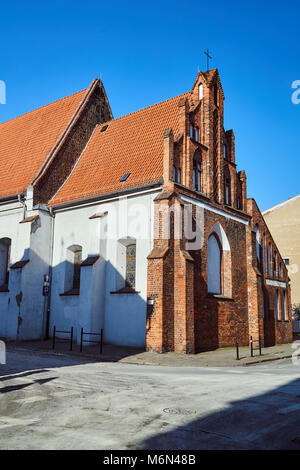 Fragment of  the medieval Gothic church in Poznan Stock Photo