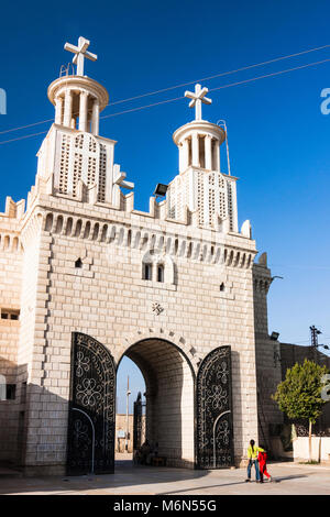Entrance of Deir al-Muharraq monastery. Egypt Stock Photo