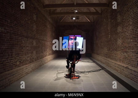 London, UK. 5th March, 2018. American video artist Sondra Perry's first ever solo show, Typhoon Coming On,  at the Serpentine Sackler Gallery in London. Credit: Roger Garfield/Alamy Live News