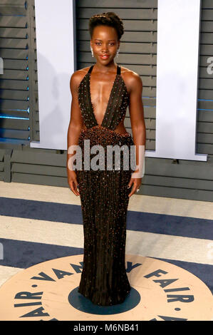 Los Angeles, United States. 4th March, 2018. Lupita Nyong'o attending the 2018 Vanity Fair Oscar Party hosted by Radhika Jones at Wallis Annenberg Center for the Performing Arts on March 4, 2018 in Beverly Hills, California. Credit: Geisler-Fotopress/Alamy Live News Stock Photo