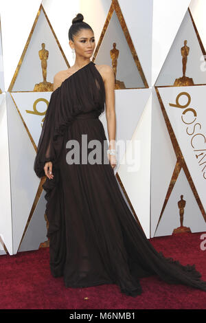 Hollywood, California. 4th Mar, 2018. Zendaya attending the 90th Annual Academy Awards at Hollywood & Highland Center on March 4, 2018 in Hollywood, California. | usage worldwide Credit: dpa/Alamy Live News Stock Photo