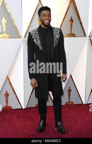 Hollywood, California. 4th Mar, 2018. Chadwick Boseman attending the 90th Annual Academy Awards at Hollywood & Highland Center on March 4, 2018 in Hollywood, California. | usage worldwide Credit: dpa/Alamy Live News Stock Photo