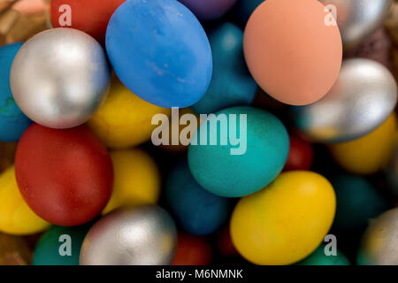 Bunch of Pretty Colored Easter Eggs Stock Photo