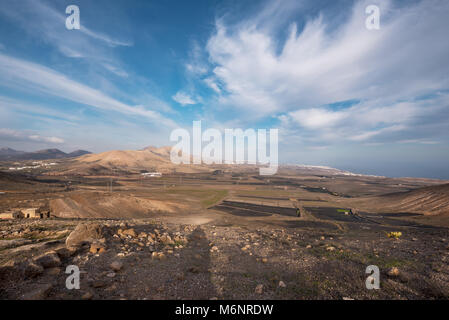 Lanzarote landscape from Femes viewpoint, Canary islands, Spain. Stock Photo