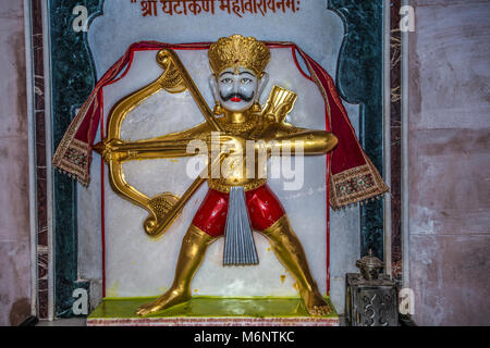 INDIA RAJASTHAN Osiyan, statue of divinity  in  Mahavira Jain Temple Stock Photo