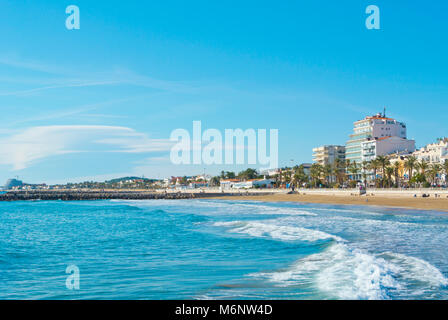 Platja de la Fragata, Sitges, Catalonia, Spain Stock Photo