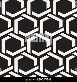 Vector seamless abstract pattern. Modern stylish minimalistic texture. Repeating geometric background with hexagons Stock Vector