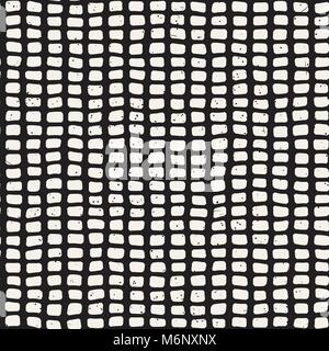 Hand drawn style seamless pattern. Abstract geometric tiling background in black and white. Vector doodle line lattice Stock Vector