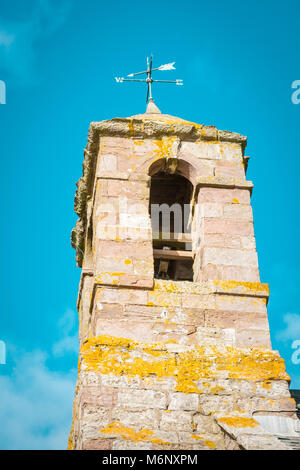 The bell tower of the parish church of st mary the virgin, Lindisfarne UK Stock Photo