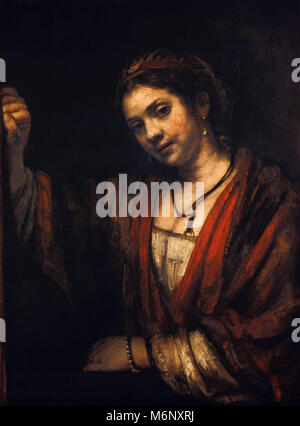 Rembrandt Harmenszoon van Rijn - Portrait of Hendrickje Stoffels Stock Photo