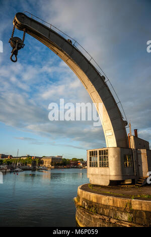 Fairbairn steam crane on the quay at Bristol docks UK Stock Photo