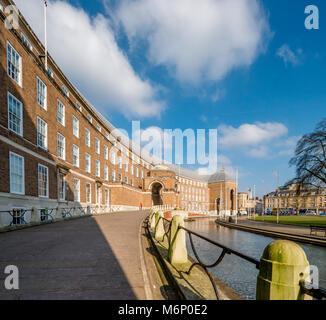 Curving facade of City Hall Bristol UK the College Green headquarters of Bristol City Council Stock Photo