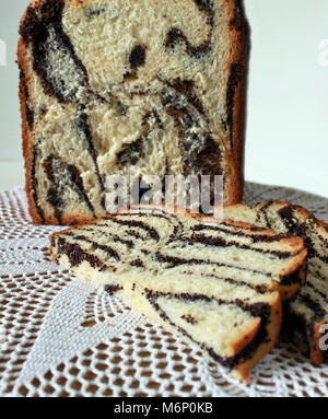 cut off Homemade papaverous cake Stock Photo