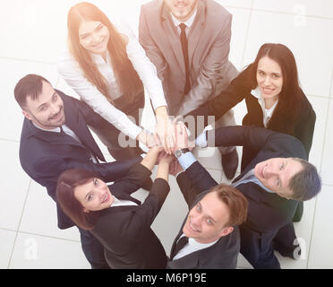 business team formed into a circle Stock Photo