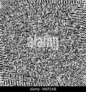 Wavy, zigzag distorted lines pattern. Vector Stock Vector