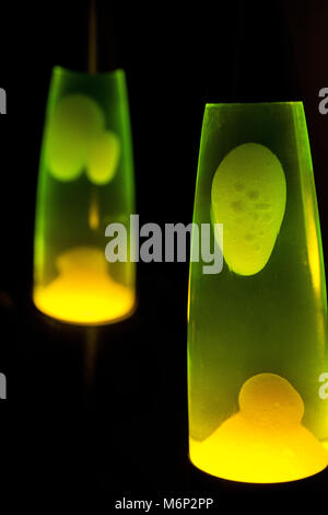 Lava lamp in darkness. Abstract isolated composition Stock Photo