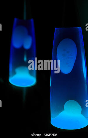 Lava lamp in darkness. Abstract isolated composition Stock Photo