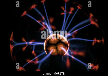 Electricity fire-ball. Abstract photo of electric waves. Static electricity