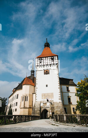 Beautiful castle Blatna in the Czech Republic on sunny warm day. Stock Photo