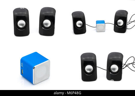 musical columns isolated on a white background Stock Photo
