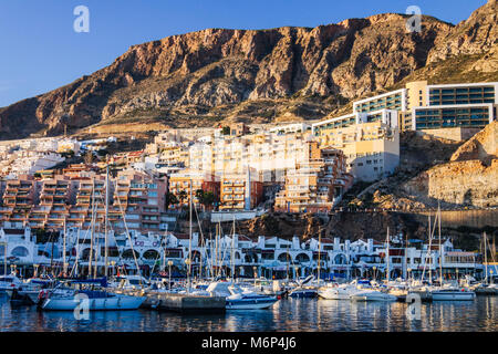 Aguadulce, Almeria province, Andalusia, Spain : Recreational boat moored at the marina of Aguadulce. Stock Photo