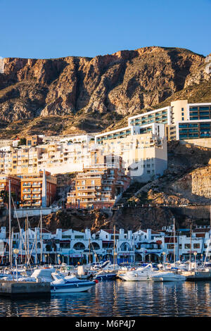 Aguadulce, Almeria province, Andalusia, Spain : Recreational boat moored at the marina of Aguadulce. Stock Photo