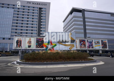 Minneapolis, Minnesota, USA - November 2016: The Mall of America exterior photo. Largest shopping mall in America is a tourist attraction feature amus Stock Photo