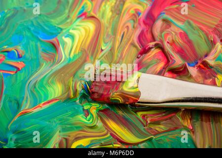 paintbrush on water color background Stock Photo