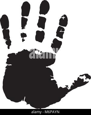 Human hand print isolated on white background. Vector illustration, icon, clip art. Stock Vector
