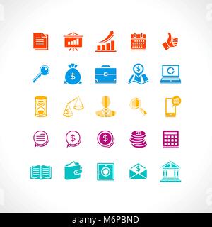 Set of business and money web icons Stock Vector