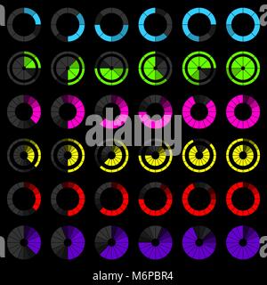 Set of bright progress indicators for the web Stock Vector