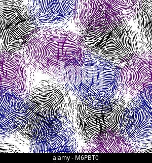 Seamless pattern with fingerprints Stock Vector