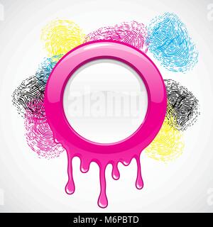 Abstract background with paint stains and fingerprints Stock Vector