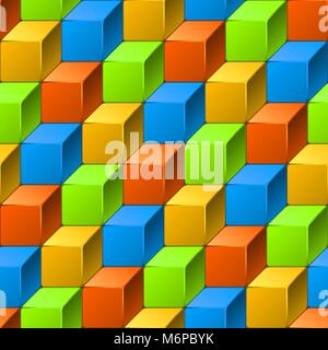 Abstract seamless pattern of cubes Stock Vector