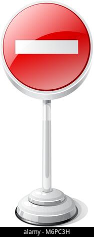 No entry road traffic sign isolated on white Stock Vector