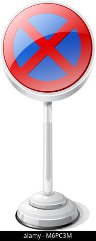 Prohibition road traffic sign isolated on white Stock Vector