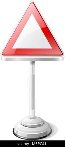 Warning road traffic sign isolated on white Stock Vector