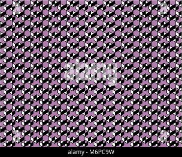 Abstract geometric pattern of purple, black, and white colors - Vector illustration. Stock Vector